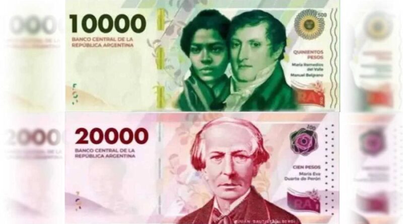 nuevos billetes de 10.000 y 20.000 pesos